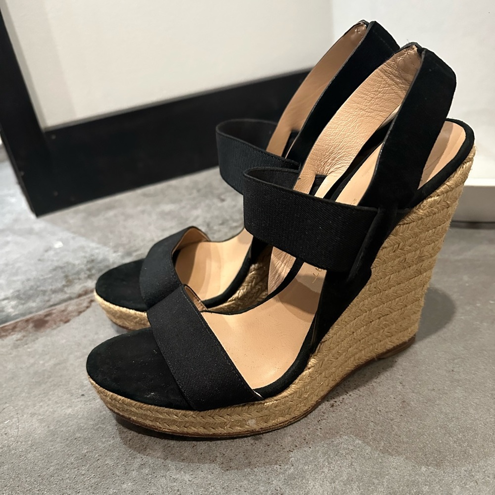 Jean Michel Cazabat black wedge espadrilles
